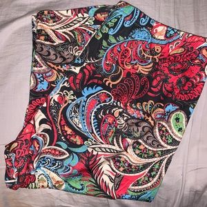 Zerdocean Peddle Pusher length Paisley Leggings 2X